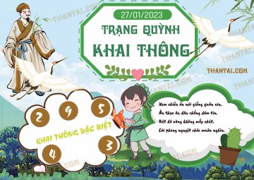 Trạng Quỳnh Khai Thông 27/01/2023