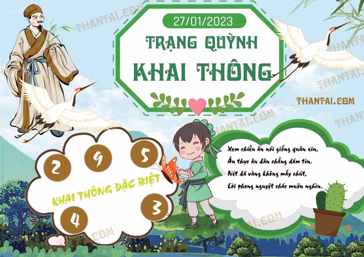 Trạng Quỳnh Khai Thông 12/01/2023