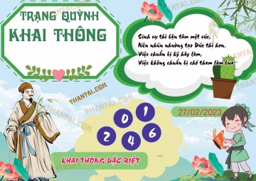 Trạng Quỳnh Khai Thông 27/02/2023