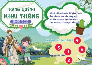 Trạng Quỳnh Khai Thông 29/03/2023