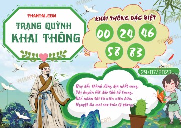 Trạng Quỳnh Khai Thông 29/07/2023