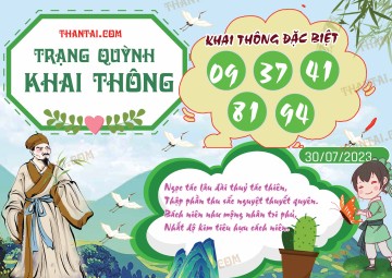 Trạng Quỳnh Khai Thông 30/07/2023