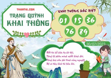 Trạng Quỳnh Khai Thông 31/07/2023