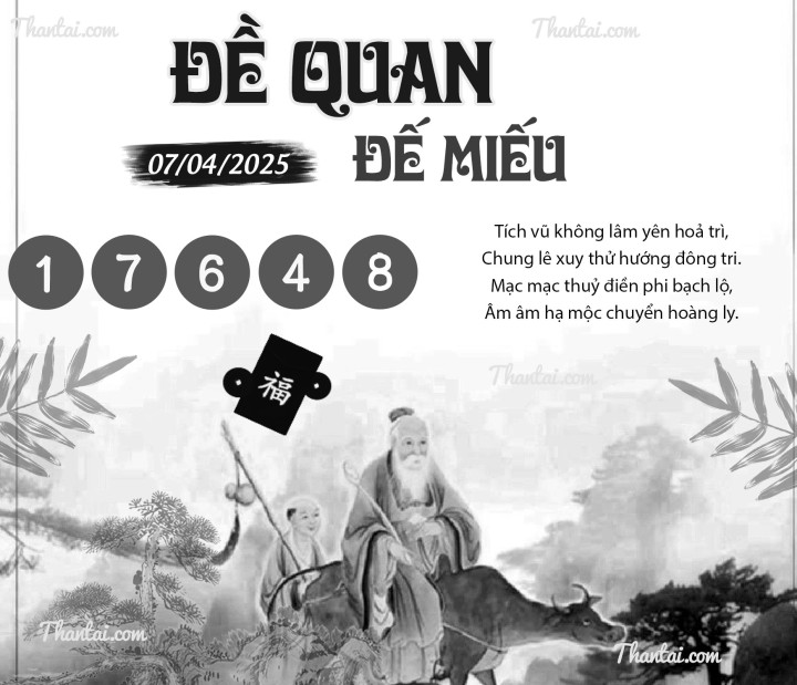 ĐỀ QUAN ĐẾ MIẾU 23/03/2025