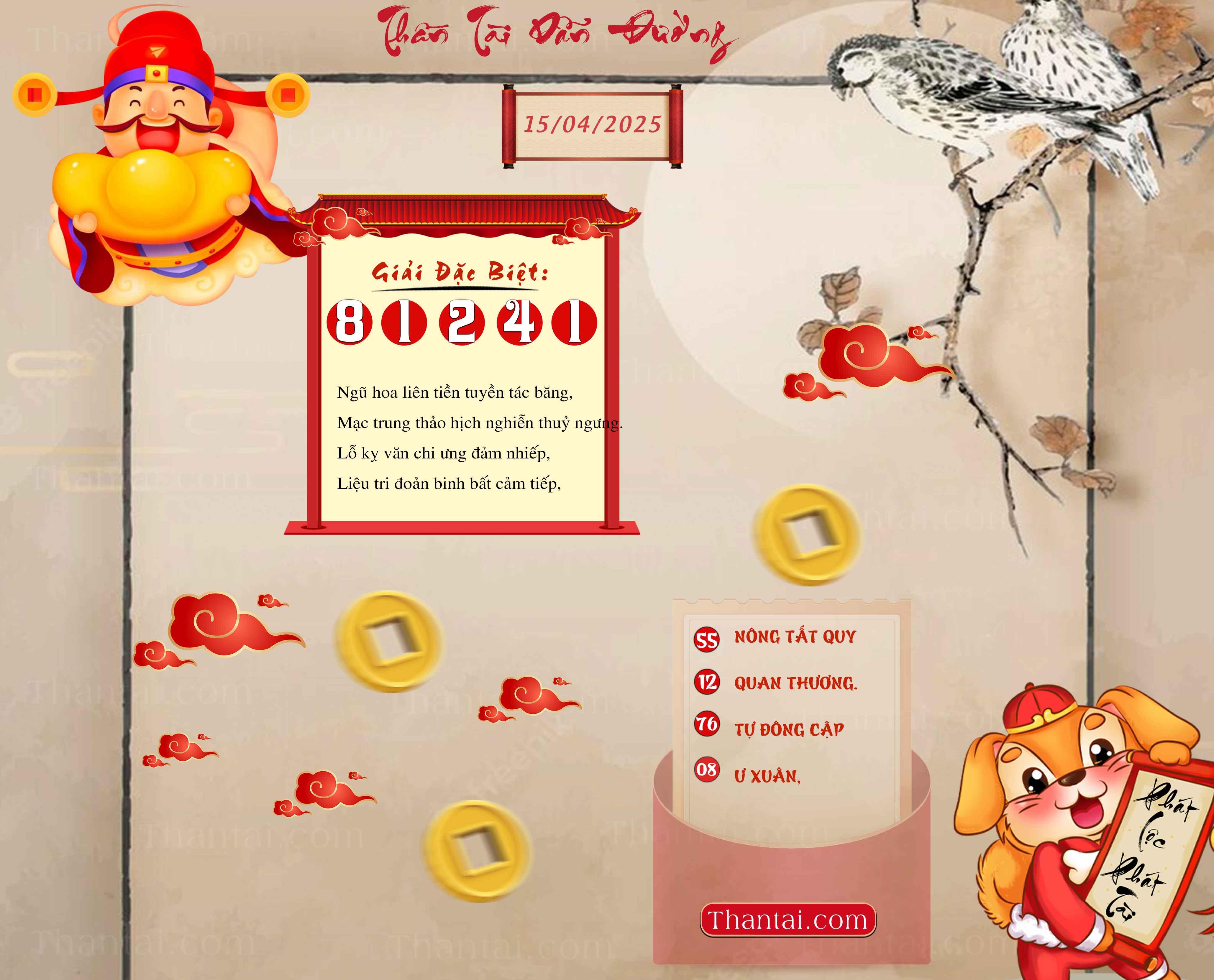 THẦN TÀI DẪN ĐƯỜNG 15/04/2025