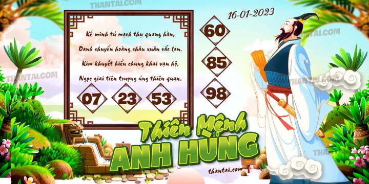 THIÊN MỆNH ANH HÙNG 01/01/2023