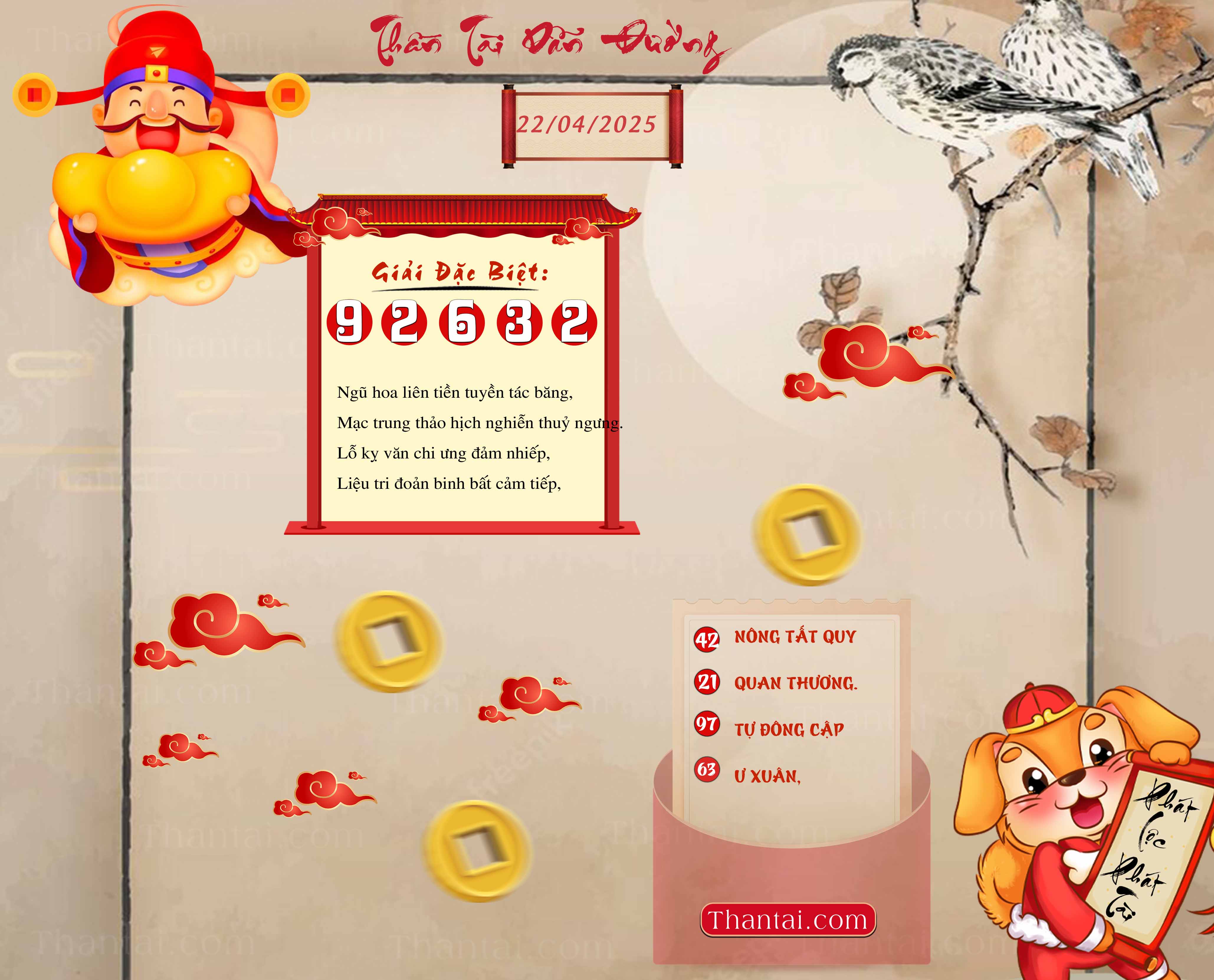 THẦN TÀI DẪN ĐƯỜNG 22/04/2025