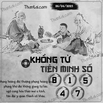 KHỔNG TỬ TIÊN MINH SỐ 26/04/2025