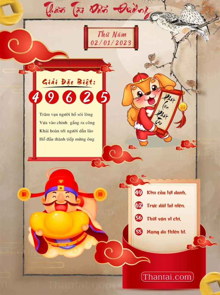 THẦN TÀI DẪN ĐƯỜNG 01/01/2023
