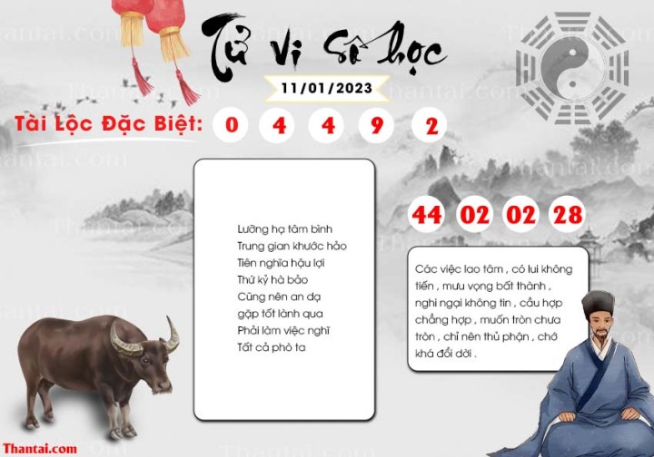 TỬ VI SỐ HỌC 01/01/2023